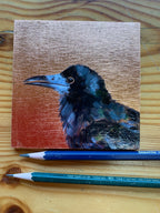 Rook On Copper Leaf