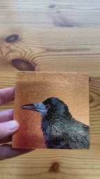 Rook On Copper Leaf