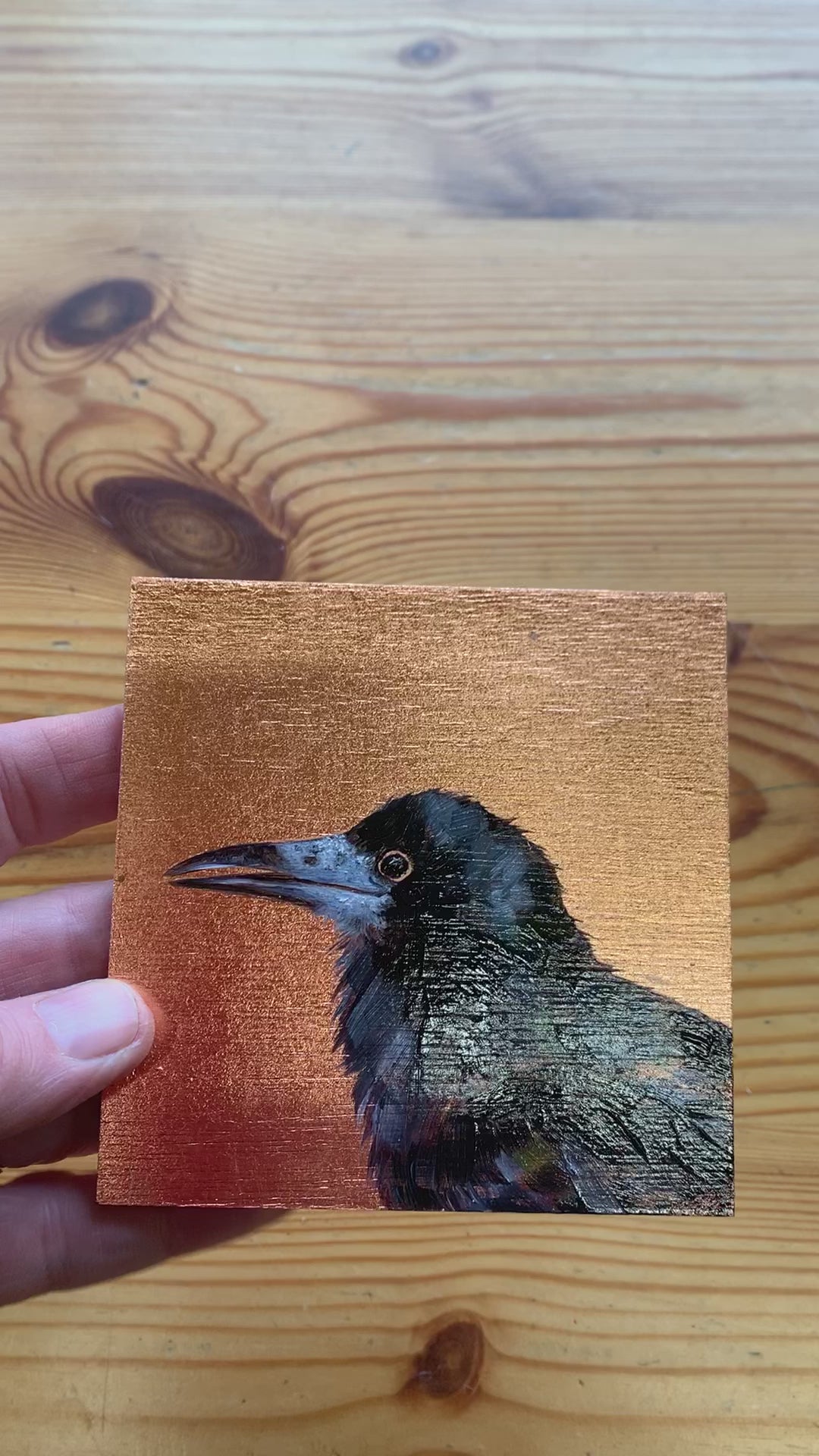 Rook On Copper Leaf
